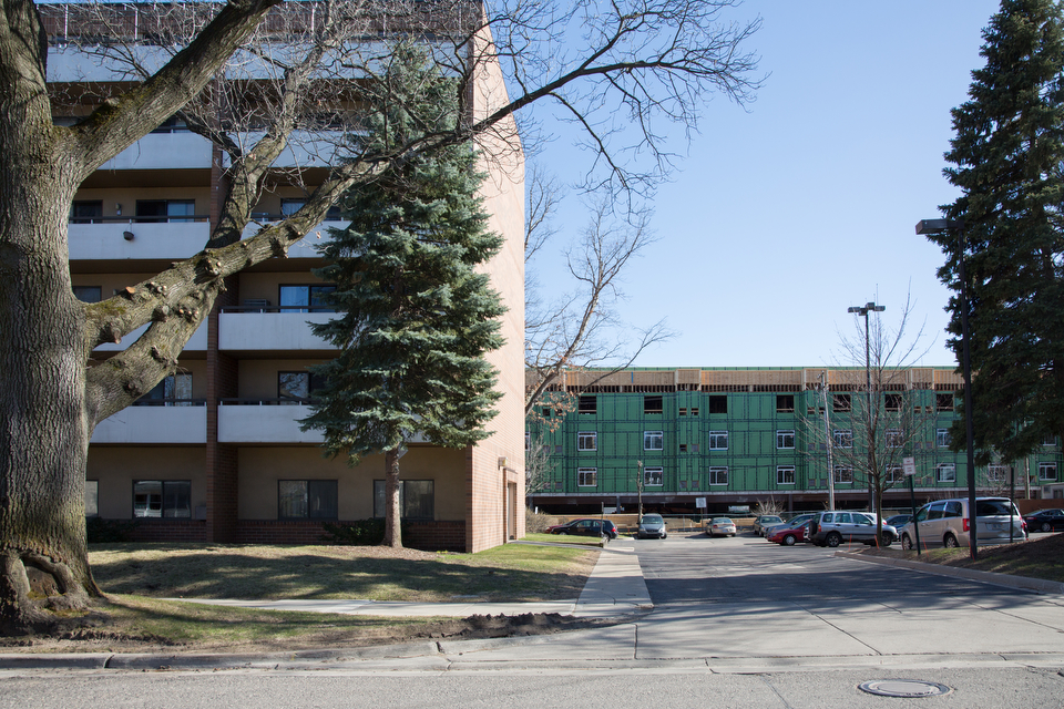 A new multifamily development under construction in Ferndale, Michigan.