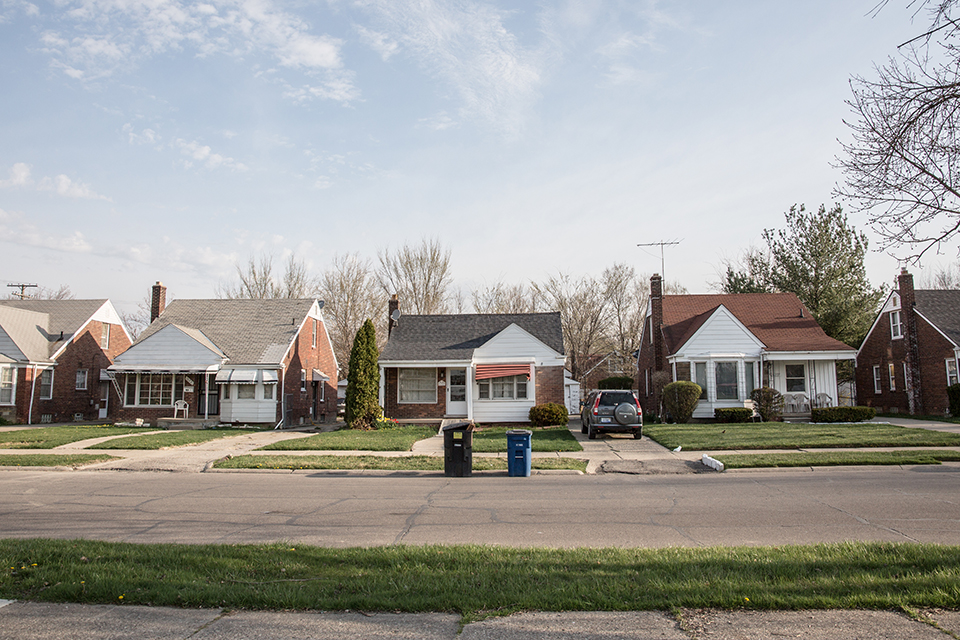 Homes in Detroit's northeast neighborhood, Regent Park. Quicken Loans' tax foreclosure prevention outreach program, Neighbor to Neighbor, has targeted homeowners in this neighborhood.