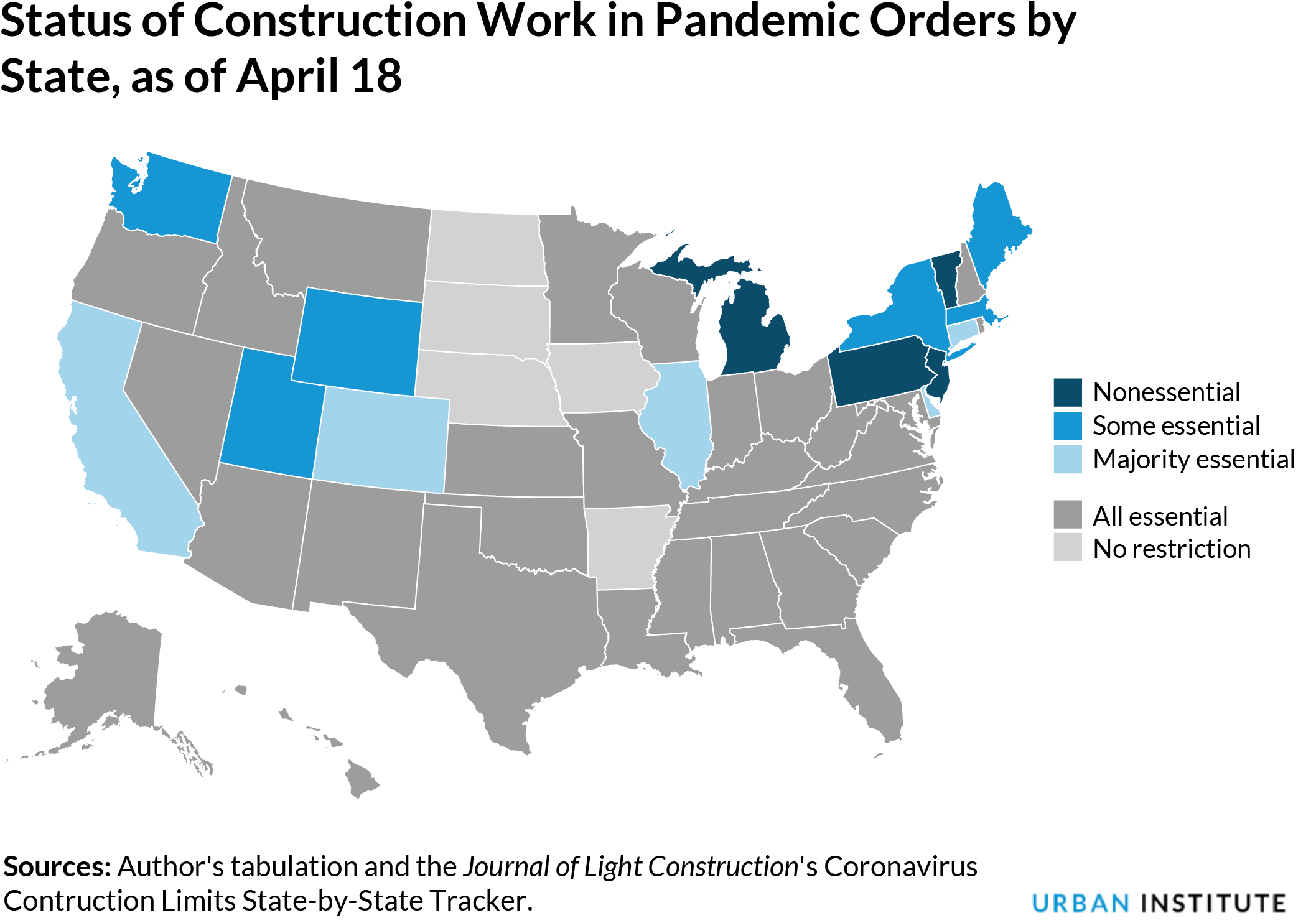Map: status of construction projects in US during pandemic