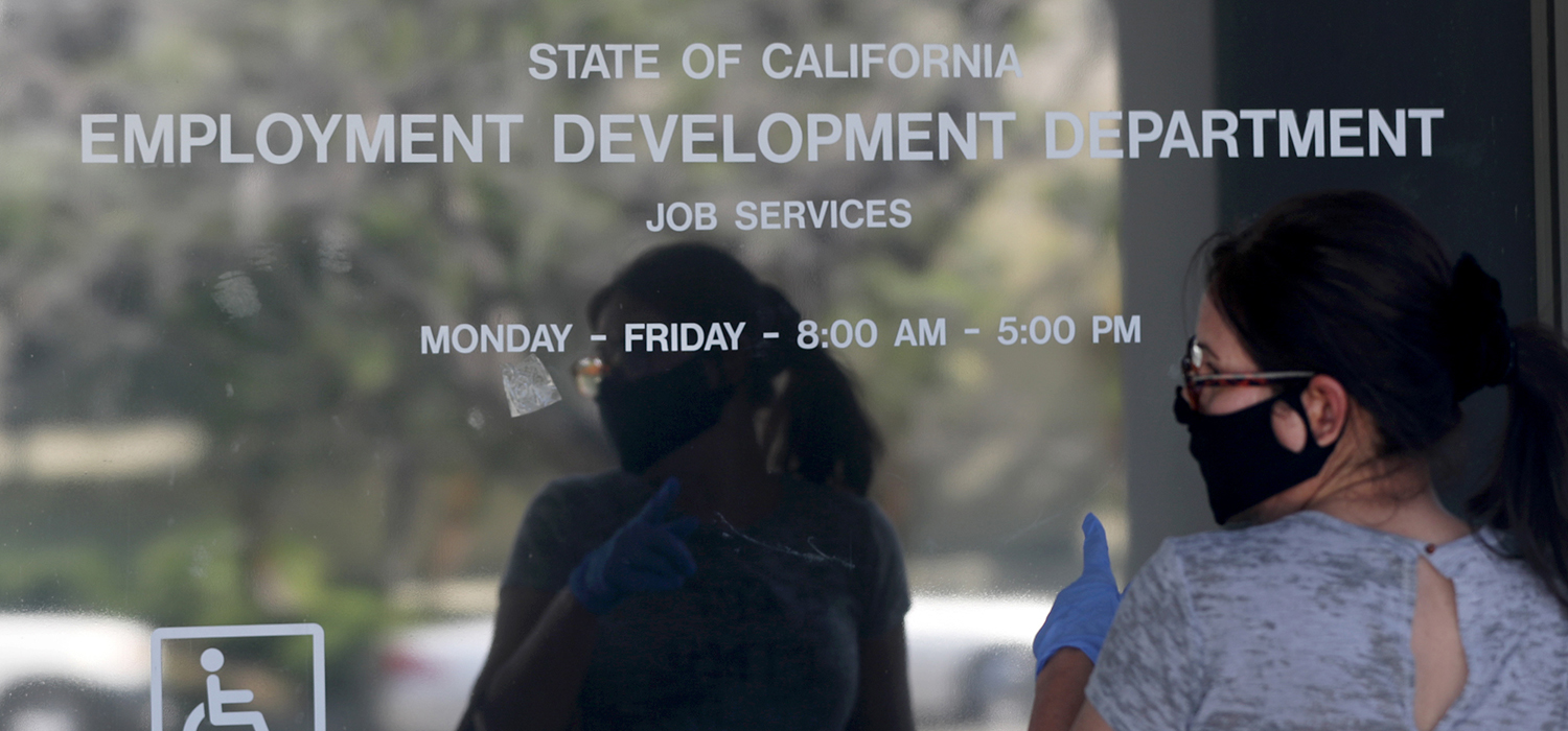 Maria Mora came to find information about her claim but found the California State Employment Development Department was closed due to coronavirus concerns on Thursday, May 14, 2020 in Canoga Park, CA.
