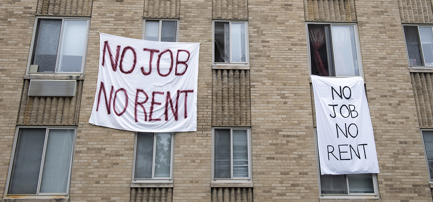 No job no rent signs