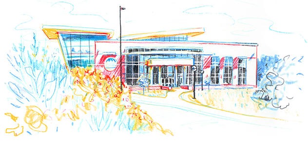 rendering of Blue Ridge Community College in Weyers Cave, Virginia