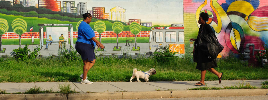 A mural on Trinidad Avenue near the intersection of Florida Avenue shows a new growth of art and culture in the Trinidad neighborhood of Washington, DC