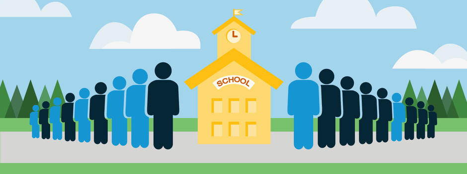 Segregated school illustration