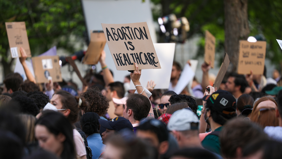 Anti-abortion and abortion rights demonstrators during a protest outside the U.S. Supreme Court in Washington, D.C., U.S., on Tuesday, May 3, 2022.