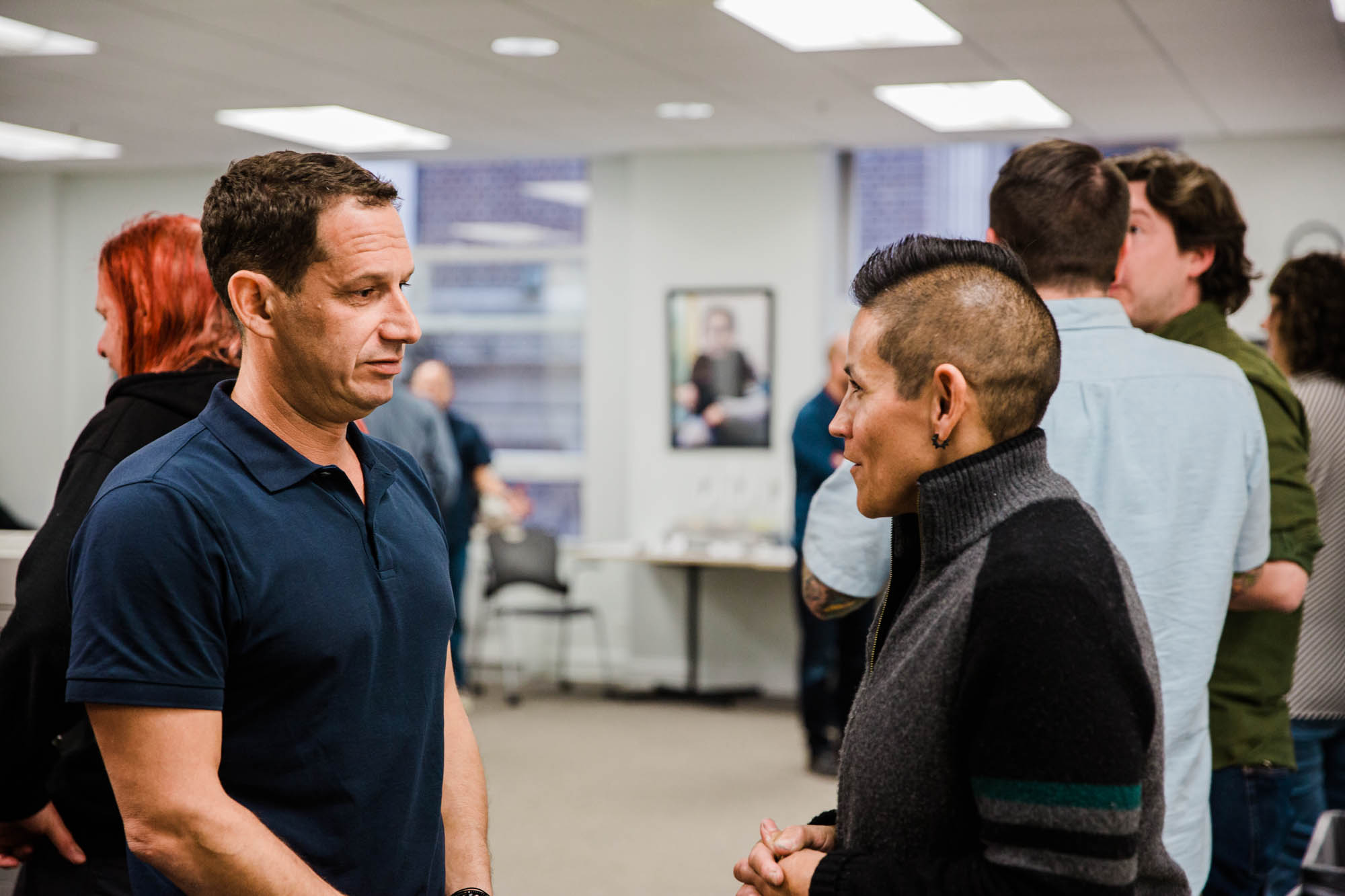 Couper Orona, a member of CHI’s Community Advisory Board (CAB), speaks with Tipping Point Community founder, board chair, and former CEO Daniel Lurie.