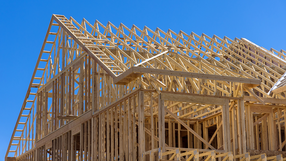 An image of a house being built. 