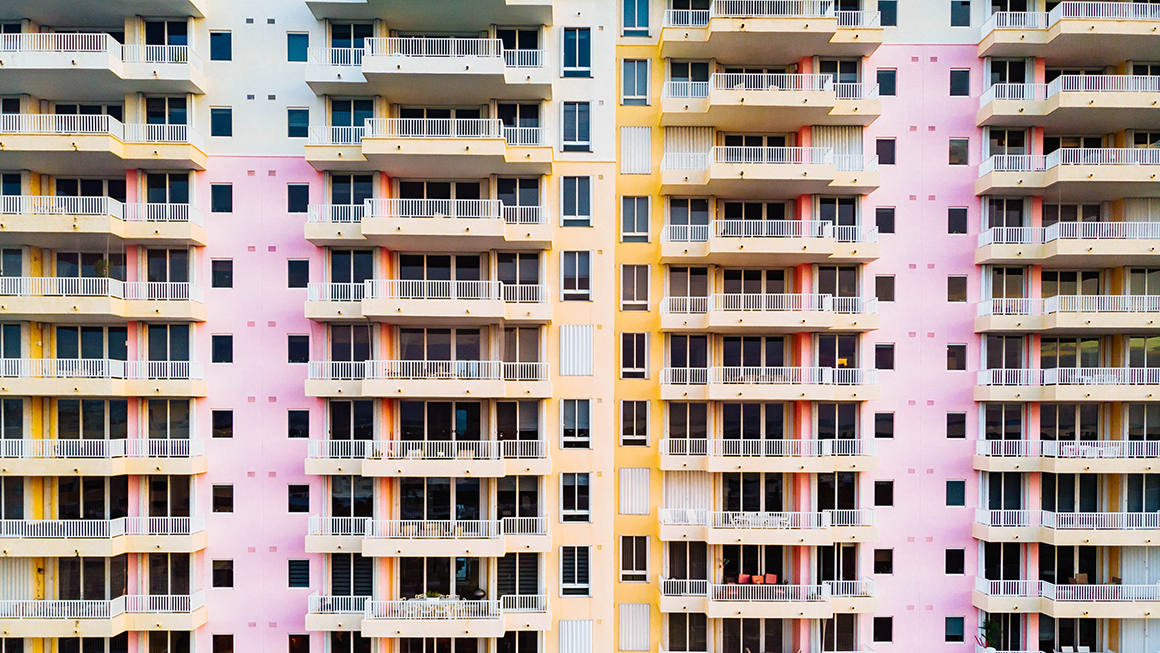 An image of colorful condos