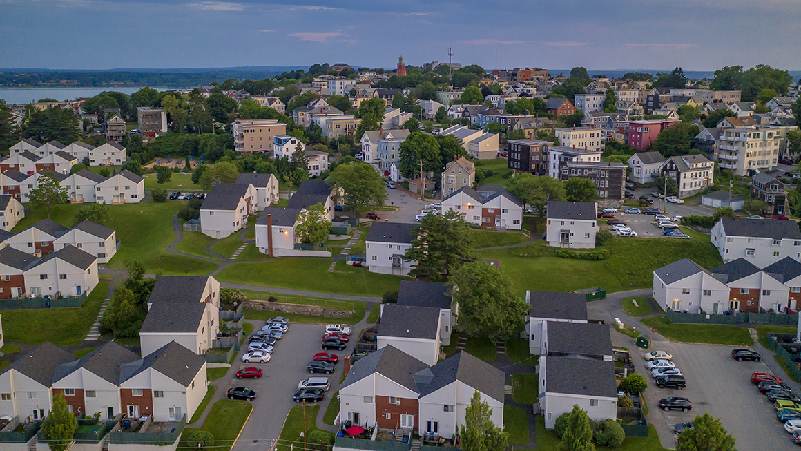 Image of a neighborhood of single family homes. 