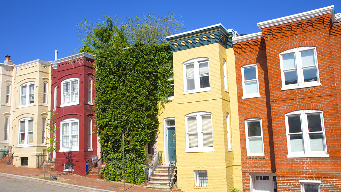 A row of townhouses