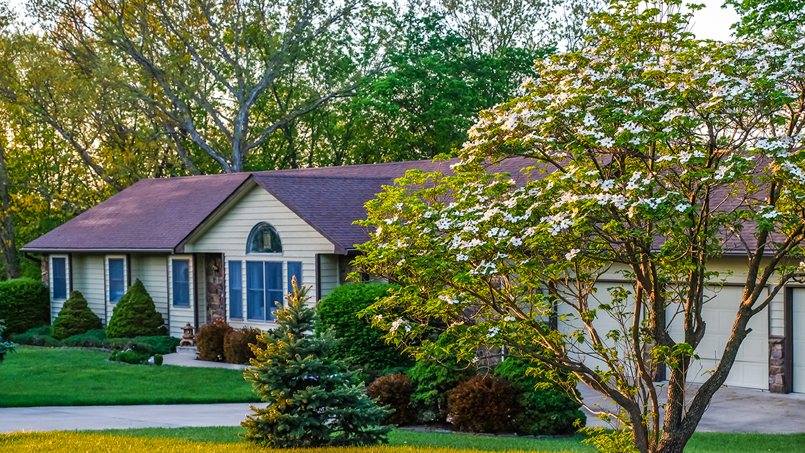 The outside of a single family home.