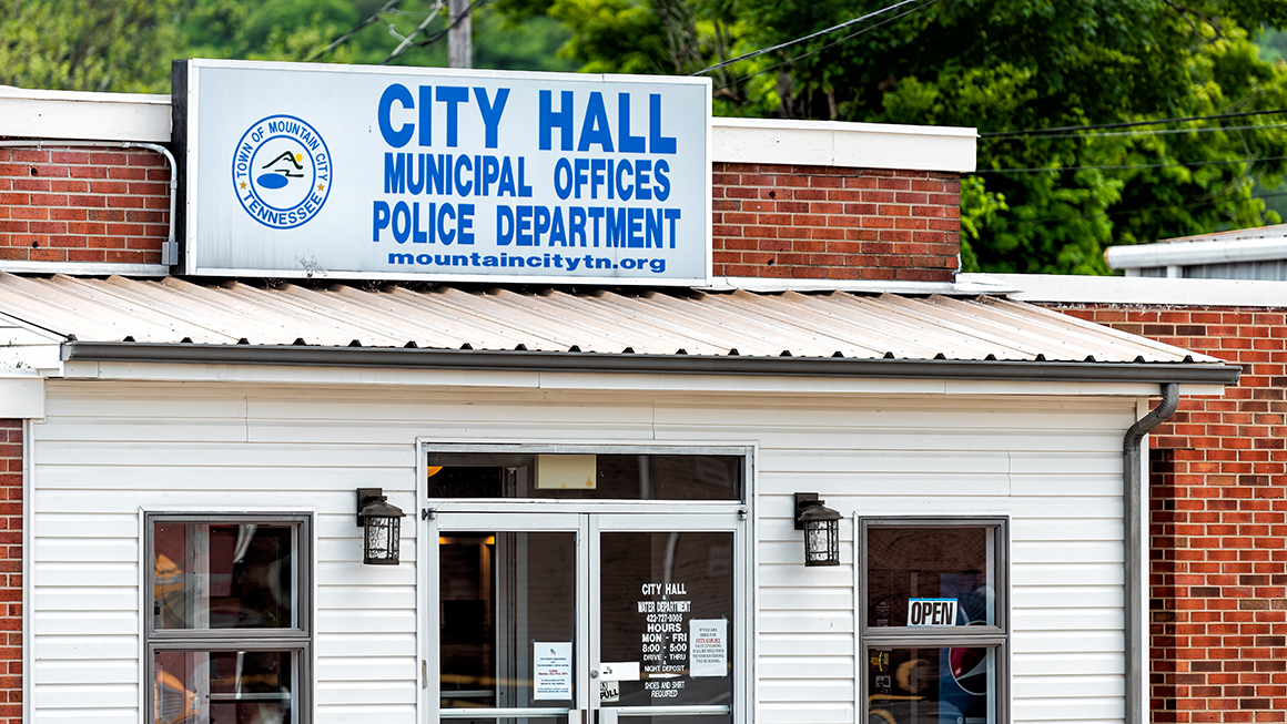 City Hall municipal office for police department law enforcement in Johnson county Tennessee