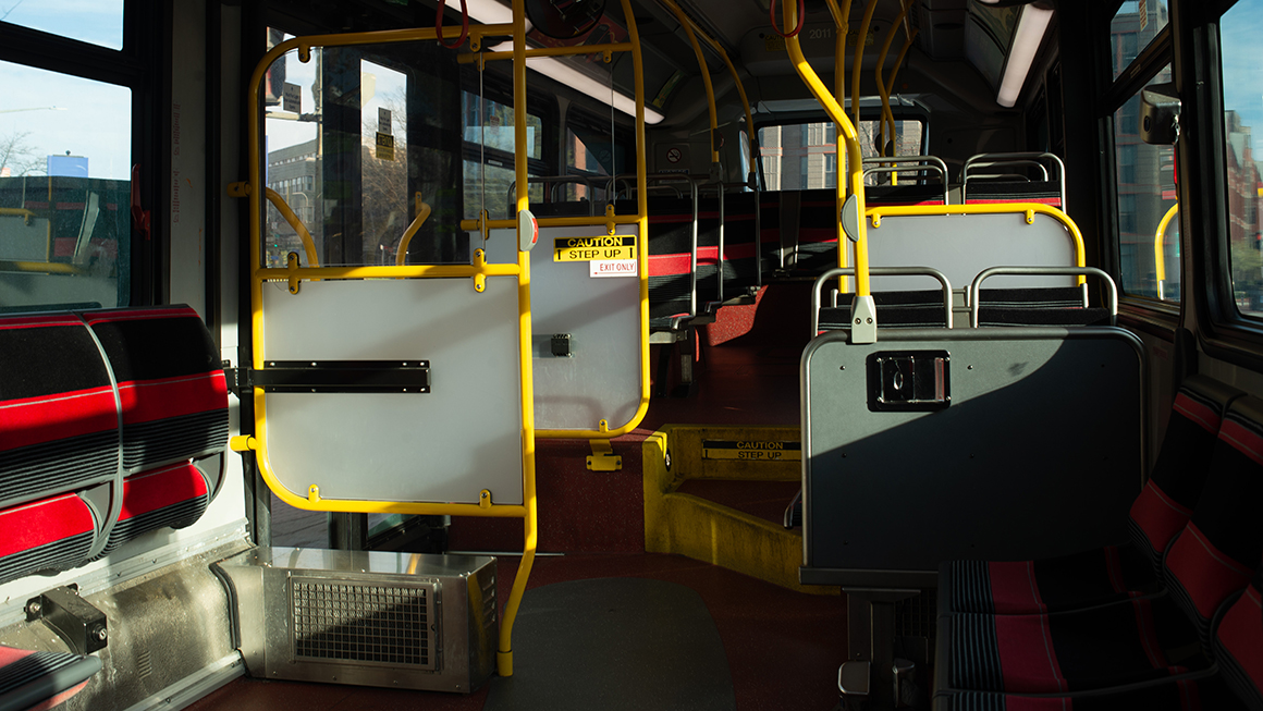 The inside of public bus.