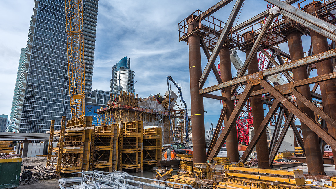 Tall building construction.