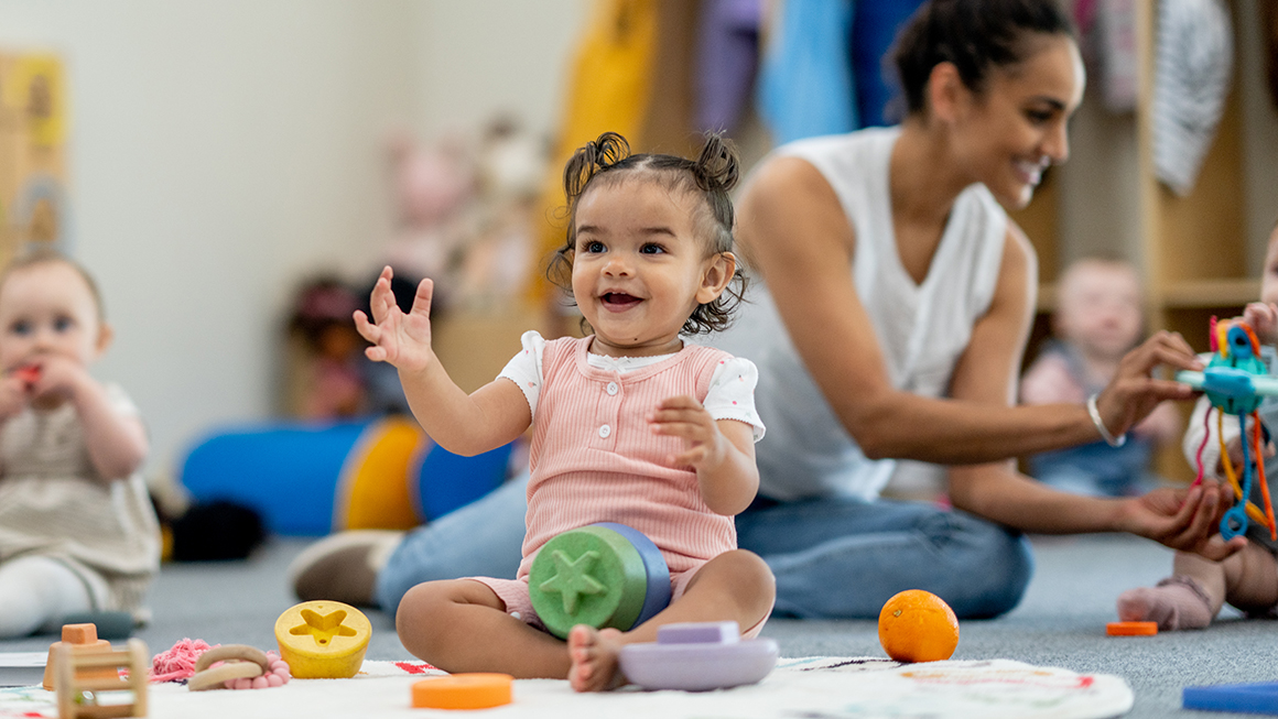 A toddler at school or daycare.