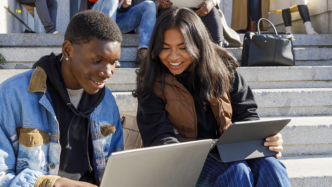 photo of students on steps