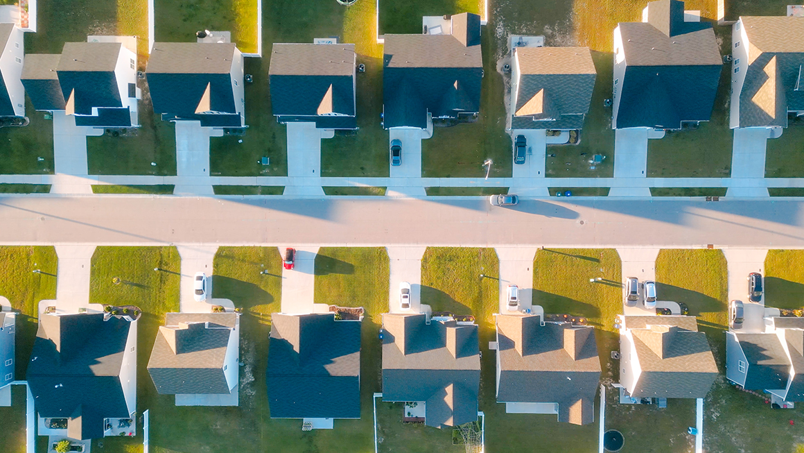 Birds Eye view photo of housing