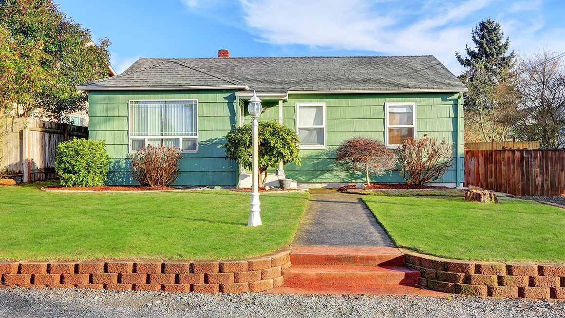 photo of a green house