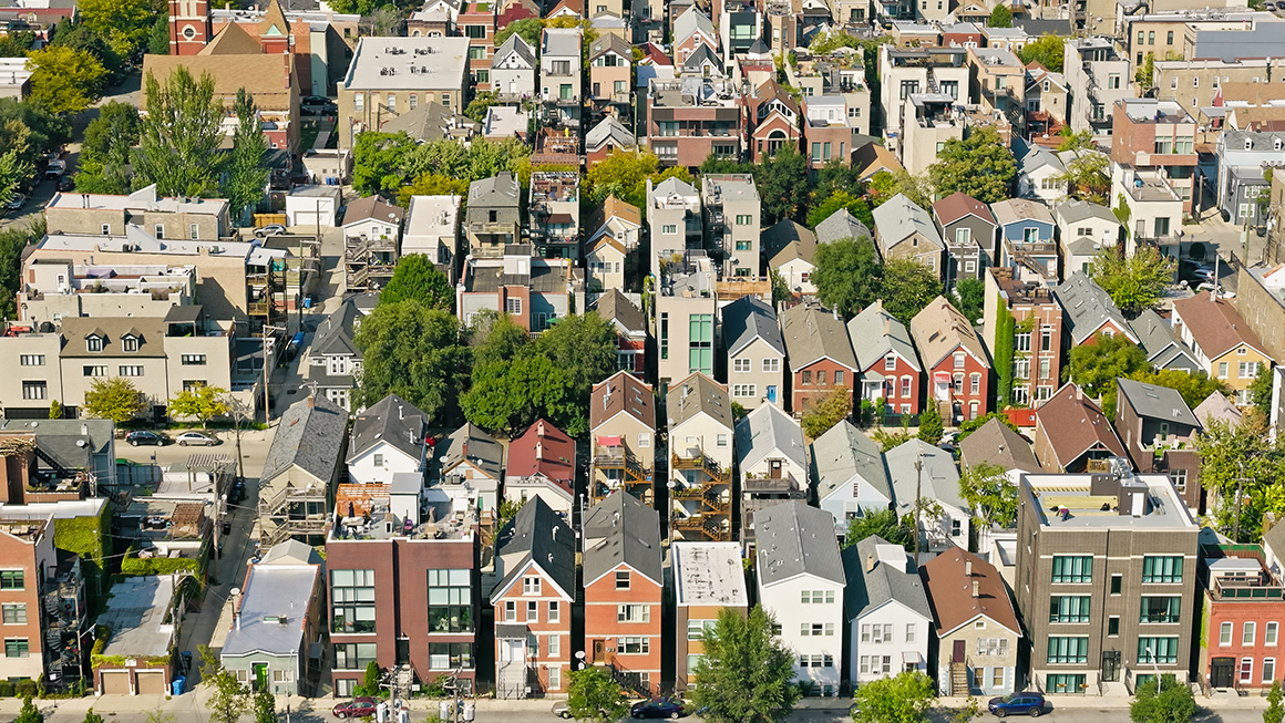 birds eye view photo of housing