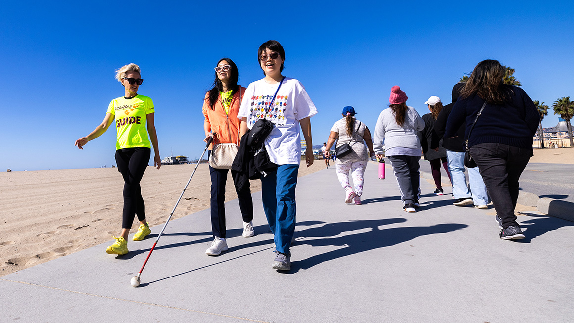 photo of people during nonprofit walking/running group's monthly meetup