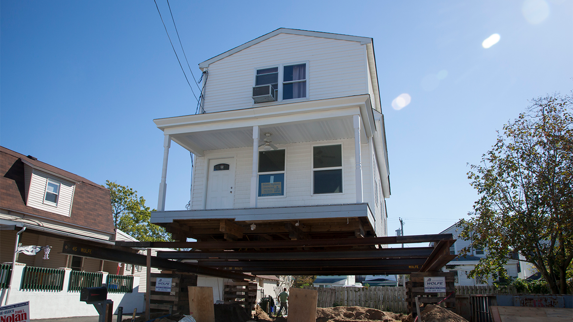 A house under construction.