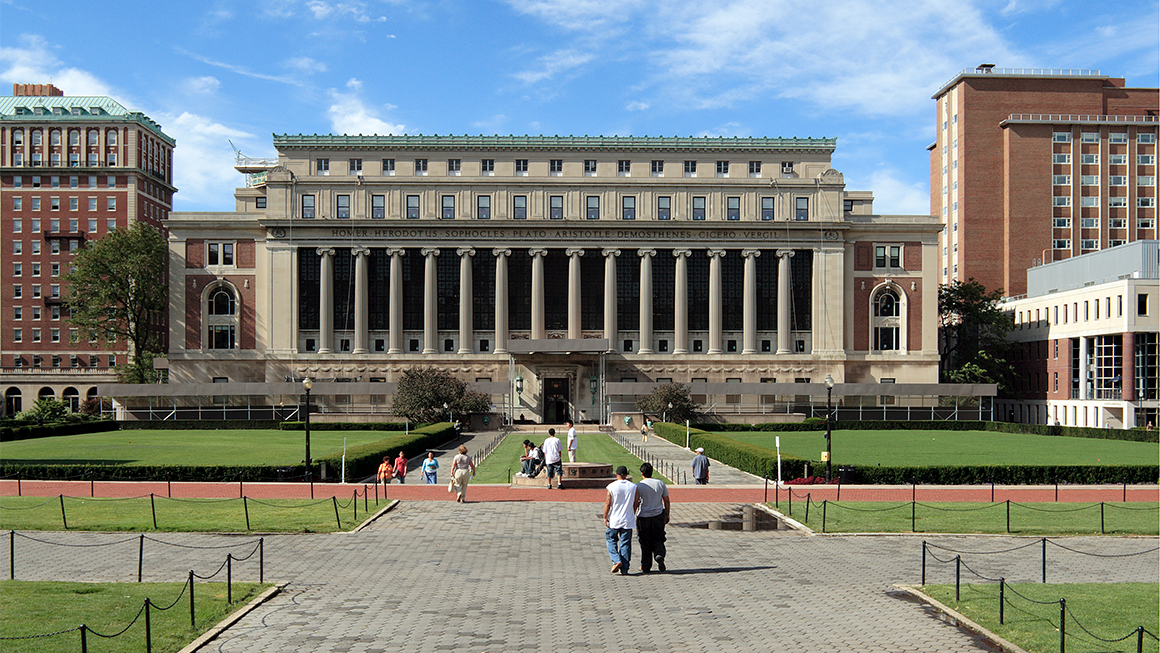 Front of a building. 