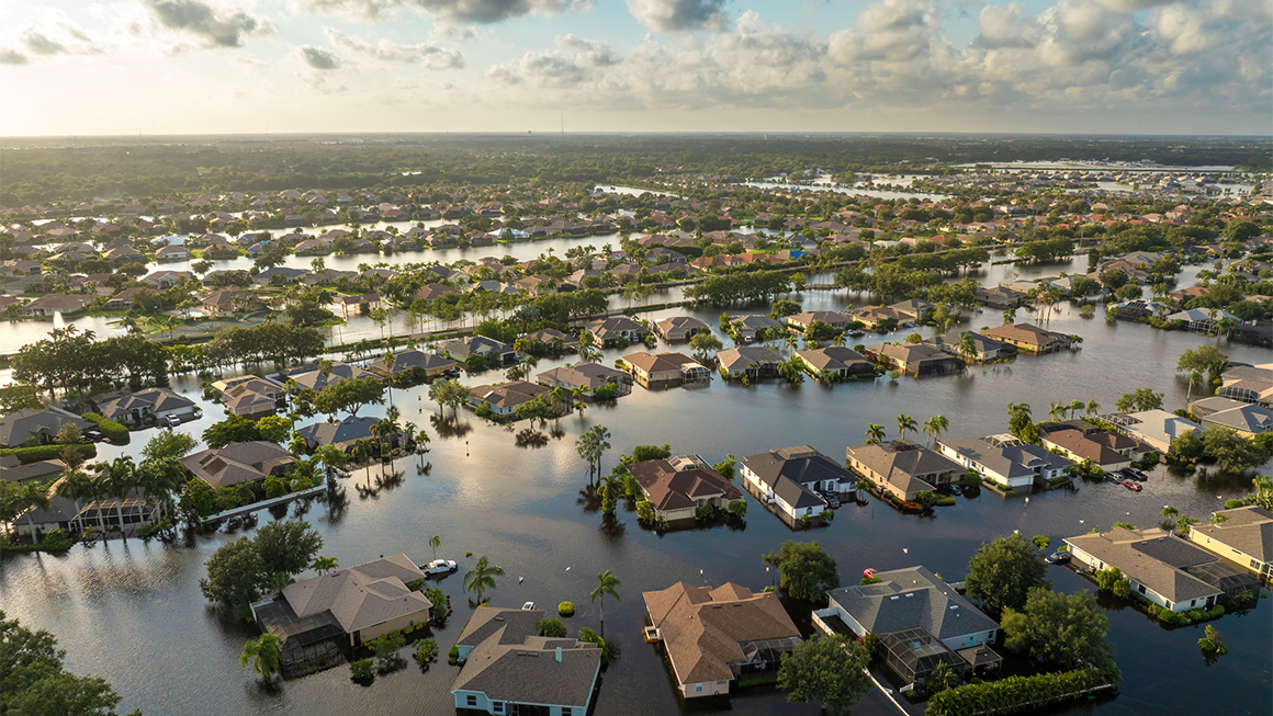 Residential area after a flood.