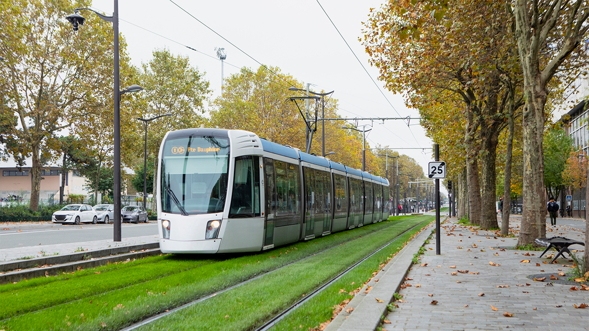 An image of a metro train. 