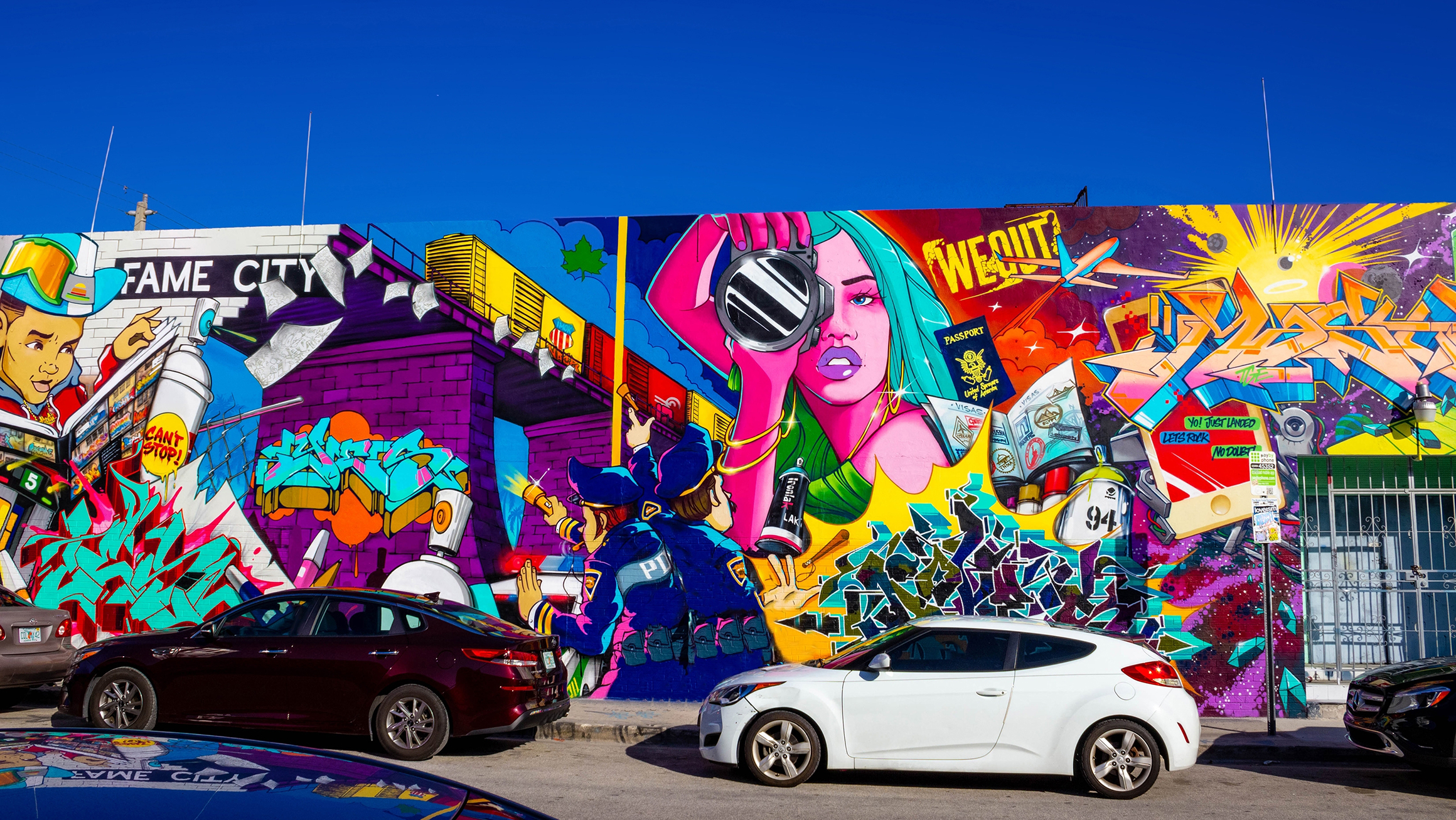 A colorful mural in Wywood in Miami