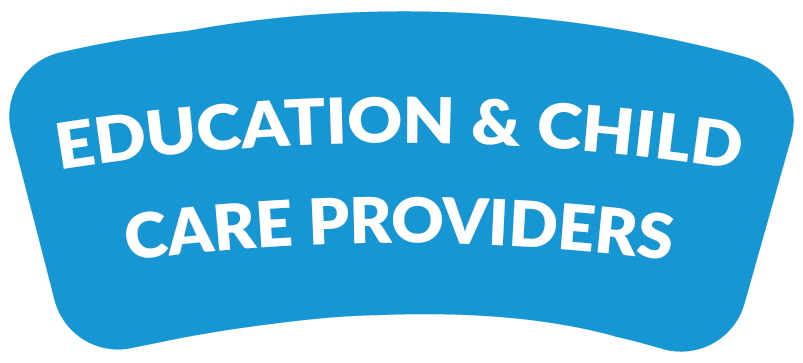 education and child care providers button