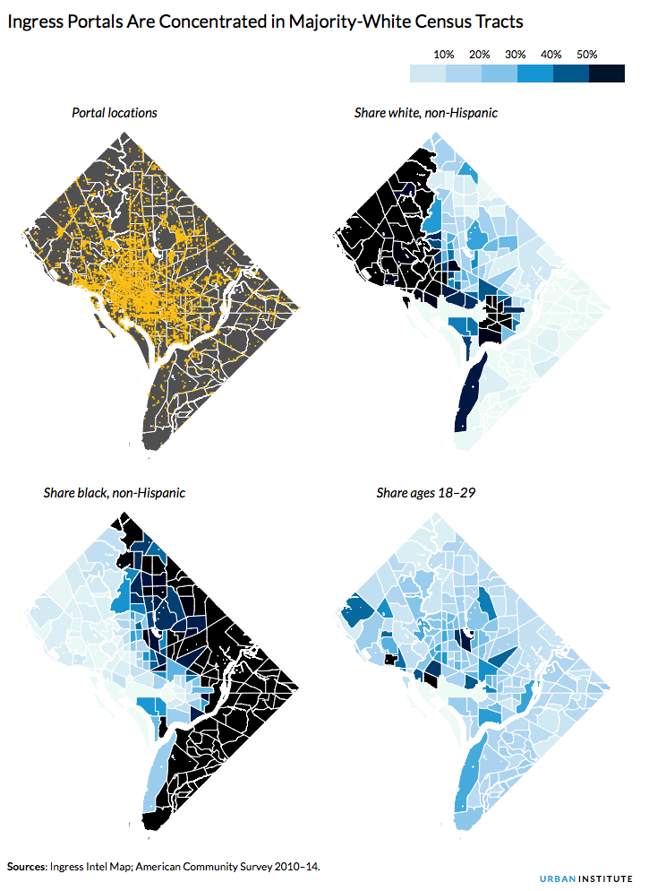 Ingress Portals Are Concentrated in Majority-White Census Tracts