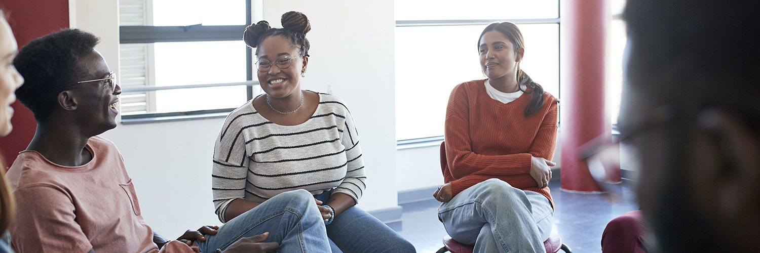 Teenagers hang out together