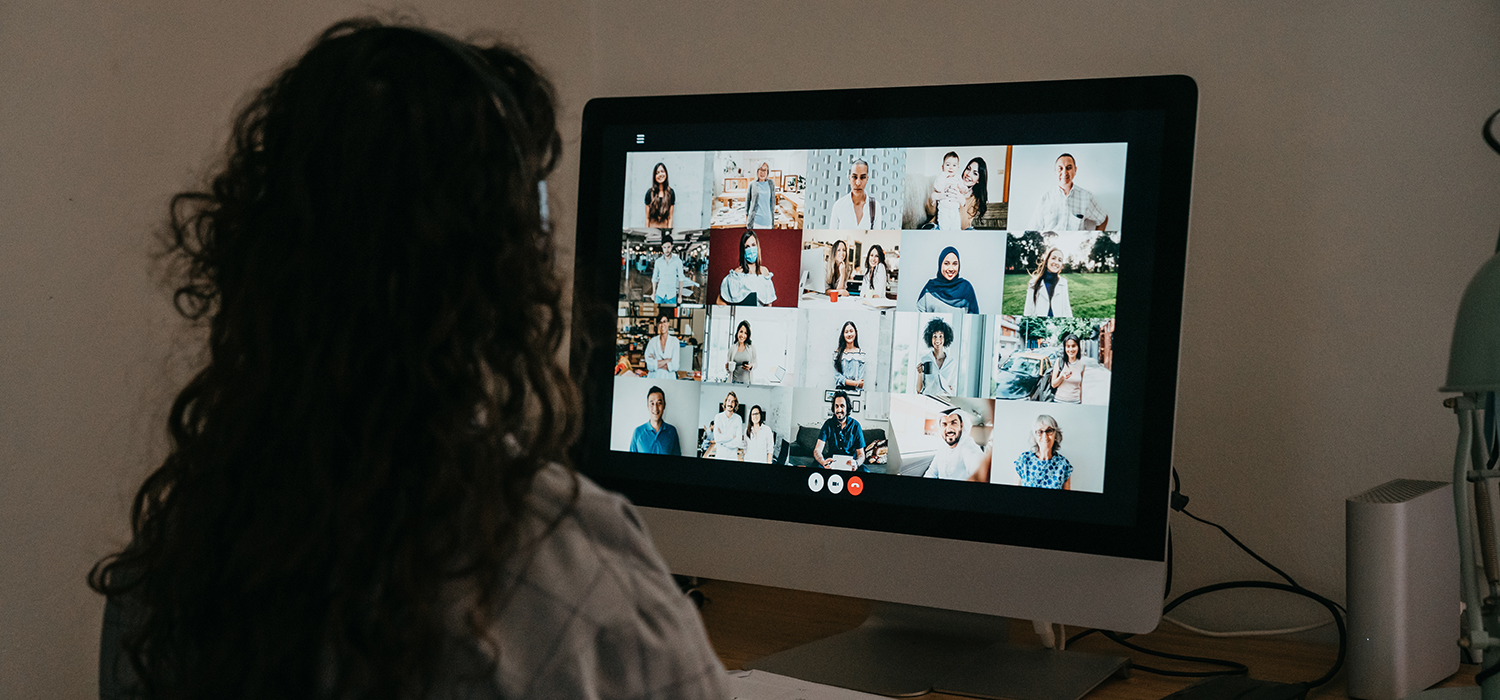 Woman joins a virtual meeting
