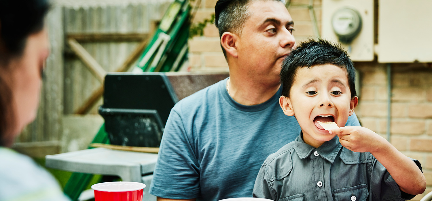 Little boy with his dad