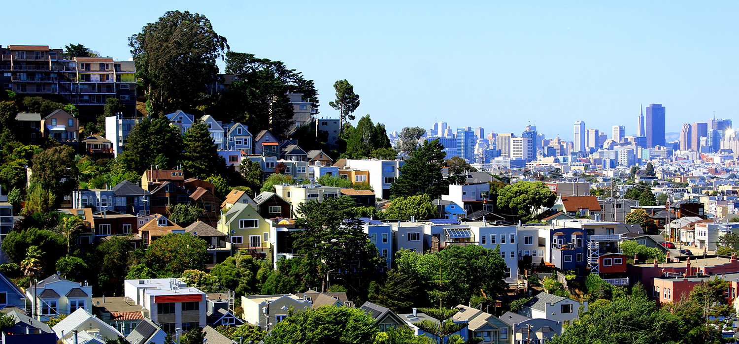 Homes on a hill in San Francisco