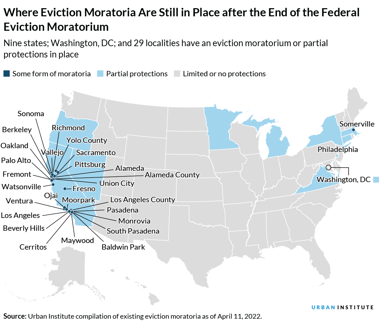 Where Eviction Moratoria Are Still in Place after the End of the Federal Eviction Moratorium