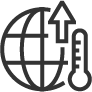 Globe and thermometer icon