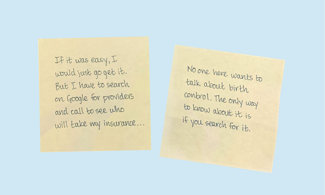 If it was easy, I would just go get it. But I have to search on Google for providers and call to see who will take my insurance. … No one here wants to talk about birth control. The only way to know about it is if you search for it. general information everyone knows about.