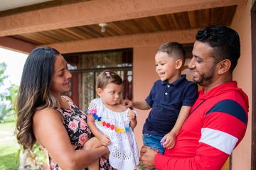 Costa Rica family in their home
