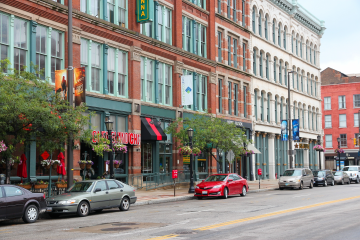 photo of  View along West St Clair Avenue in Historic Warehouse District of Cleveland, Ohio