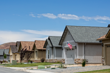 new housing development and blue sky
