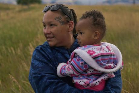 Desirae holding her daughter LaRose Leigh