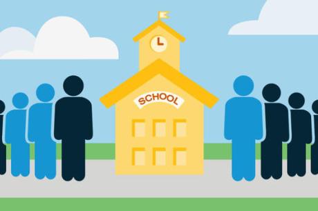 Segregated school illustration