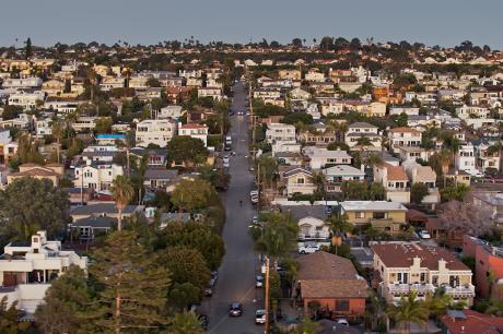 Overhead shot of a neighborhood