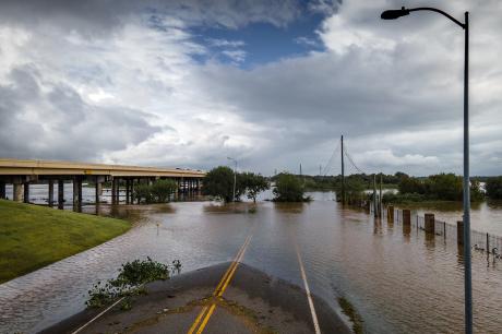 A flooded road