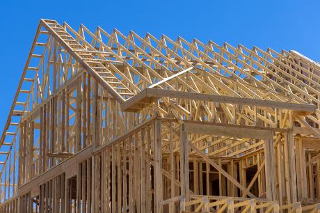 An image of a house being built. 