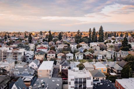 A shot of a neighborhood.