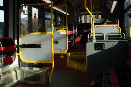 The inside of public bus.