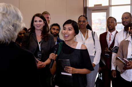 A group of members of the press.