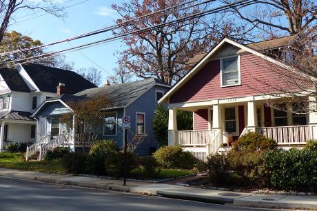 Houses on a neighborhood street.